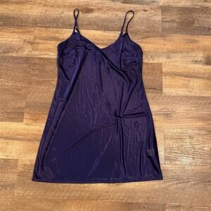 Laundry by Shelli Segal Sheer Purple Slip Dress Size 8 Party Club Rave Y2K Fairy